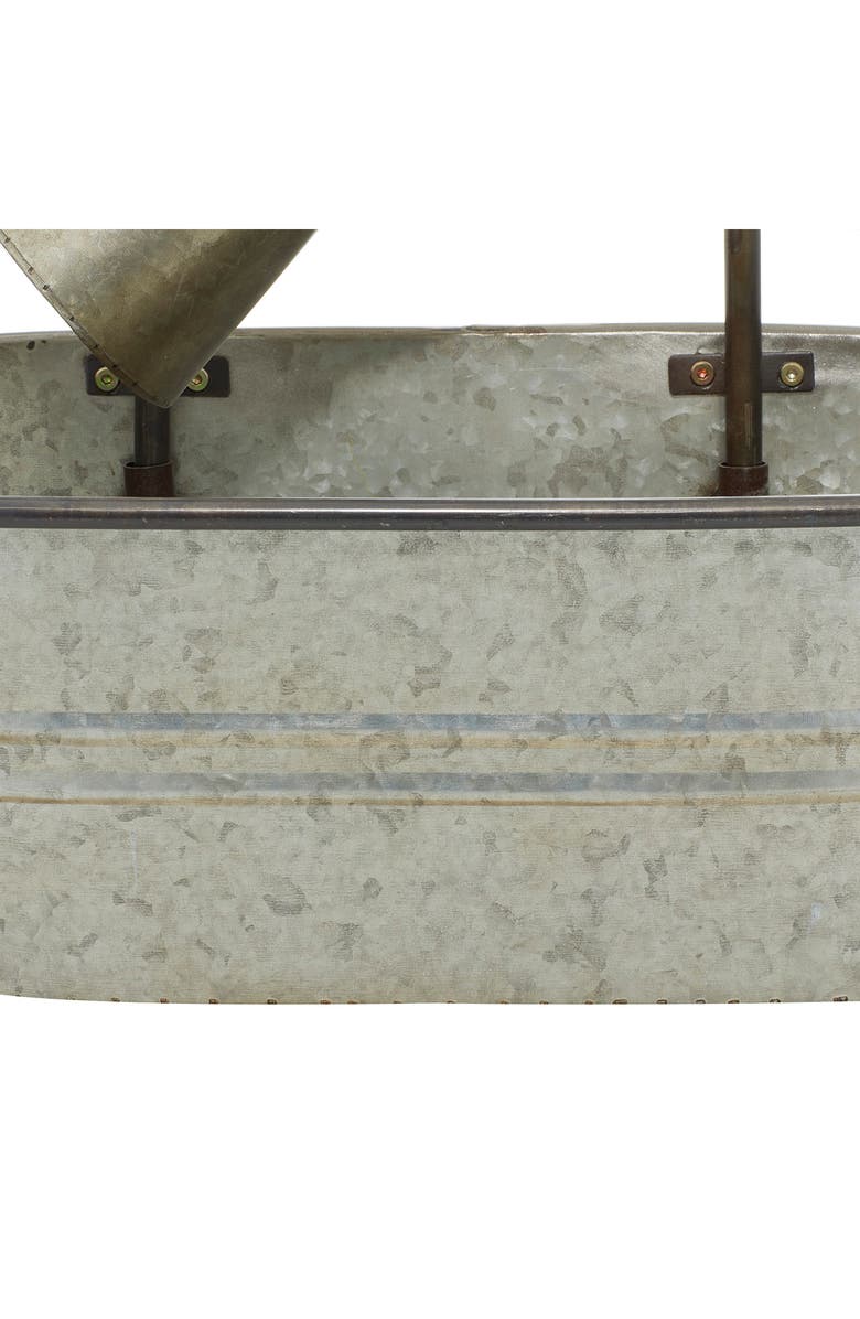 WILLOW ROW Gray Metal Fountain with Watering Cans, Alternate, color, 