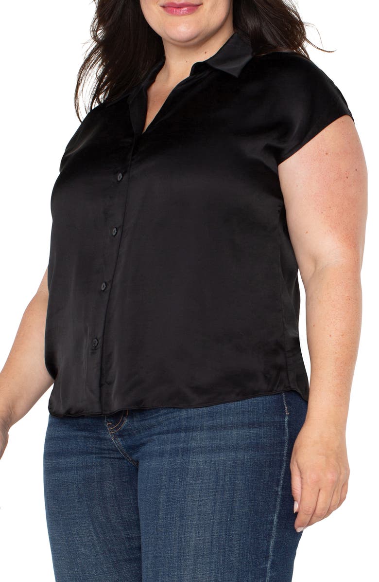 Liverpool Los Angeles Dolman Sleeve Satin Shirt, Alternate, color,