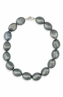 Kenneth Jay Lane Grey Faux Pearl Collar Necklace