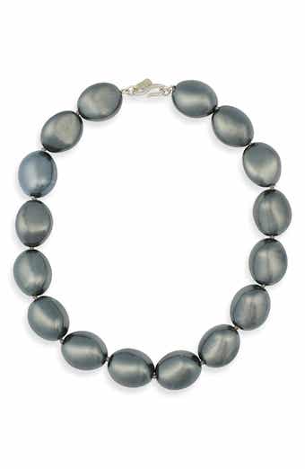 Kenneth Jay Lane Grey Faux Pearl Collar Necklace