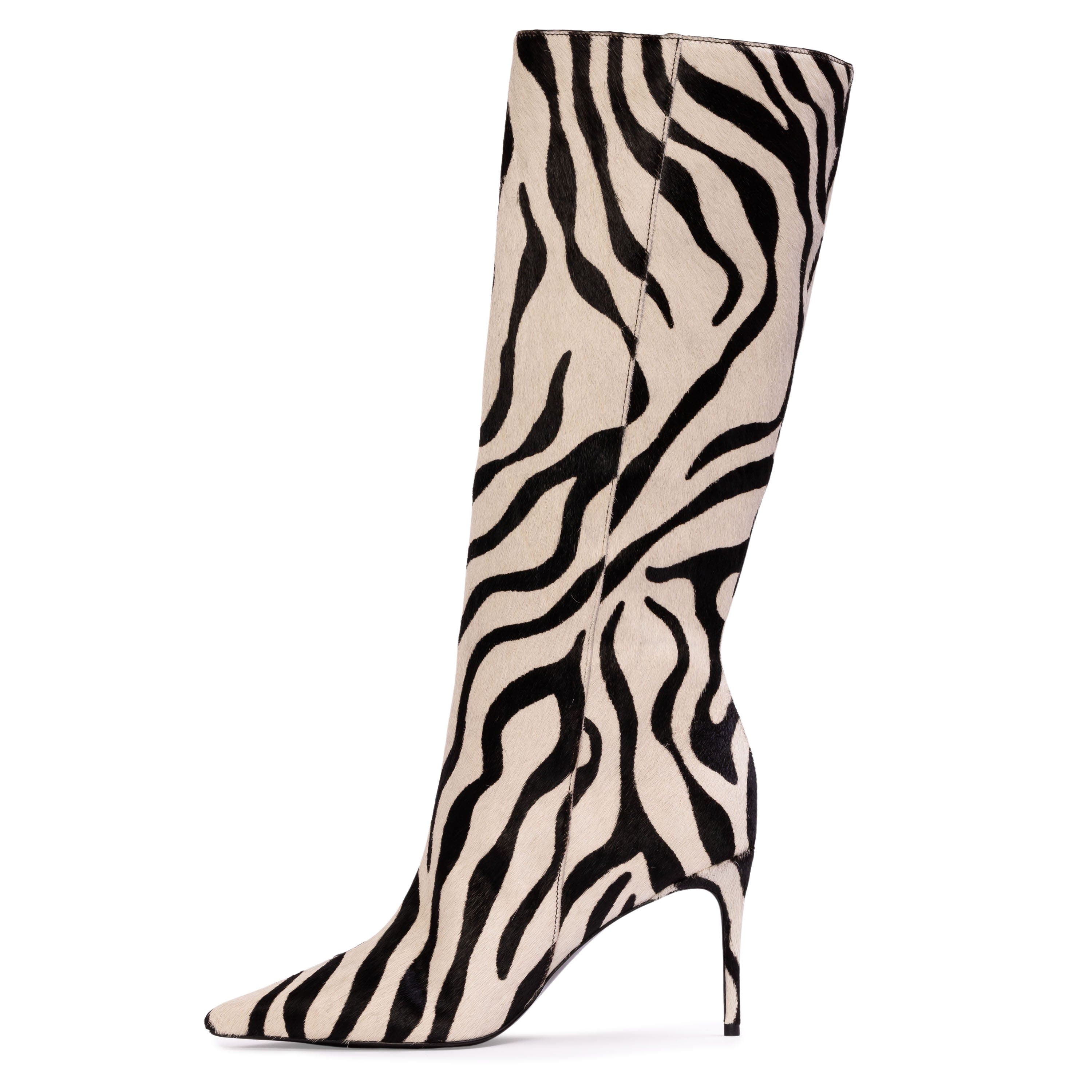 BLACK SUEDE STUDIO Ember 80 Pony Hair Boot, Alternate, color, Zebra Pony Hair