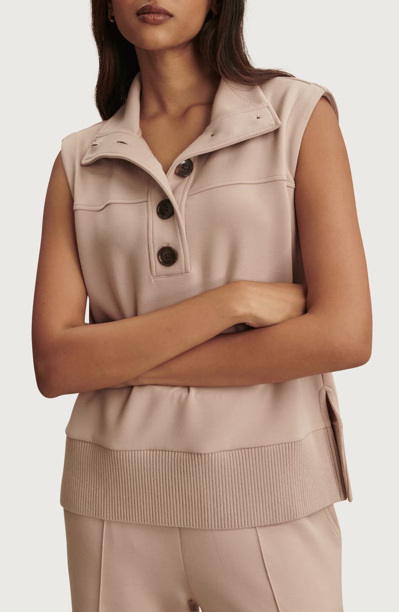Varley Conall Half Button Sleeveless Top, Main, color, Mushroom