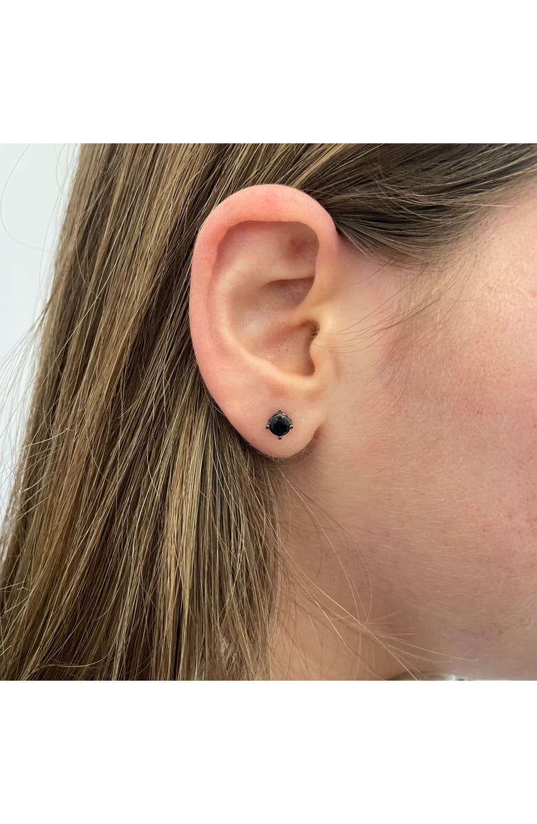 Donatello Gian Sterling Silver Black Rhodium Plated Round Studs, Main, color, Black