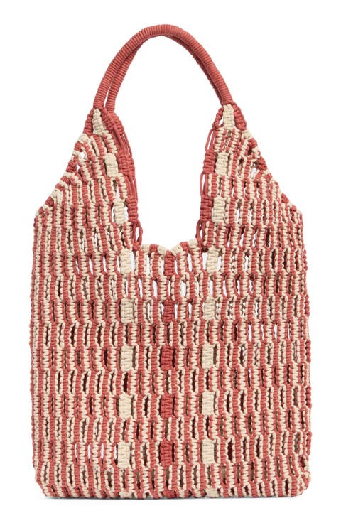 Macrame Stripe Tote Bag