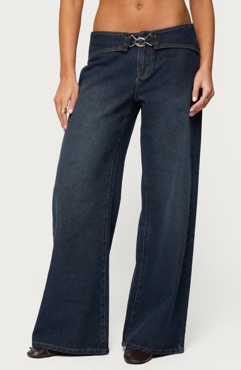 Briah Belted Low Rise Wide Leg Jeans