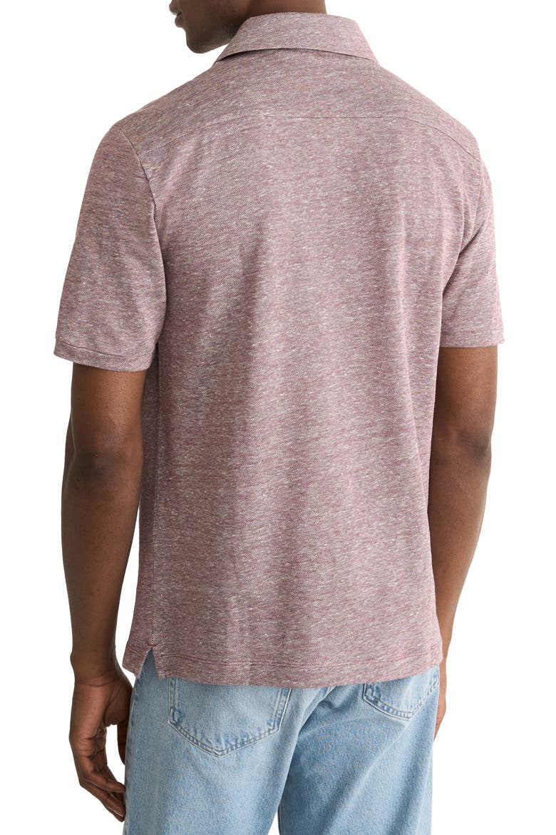 Linen & Cotton Fine Knit Polo, Alternate, color, DARK PURPLE