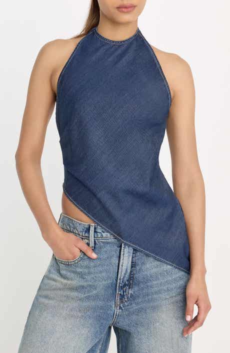 Asymmetric Hem Halter Top