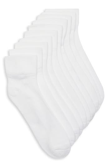 Nordstrom Rack 5-pack Pillow Sole Quarter Socks In White