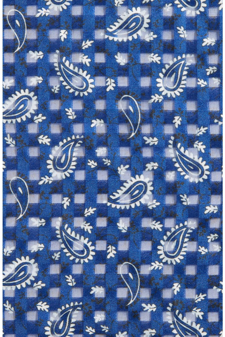 Paisley Silk Pocket Square, Alternate, color, BLUE