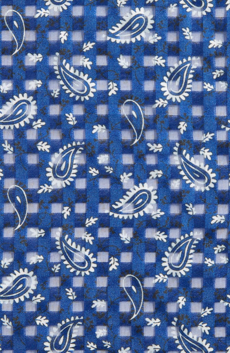 CLIFTON WILSON Paisley Silk Pocket Square, Alternate, color, Blue