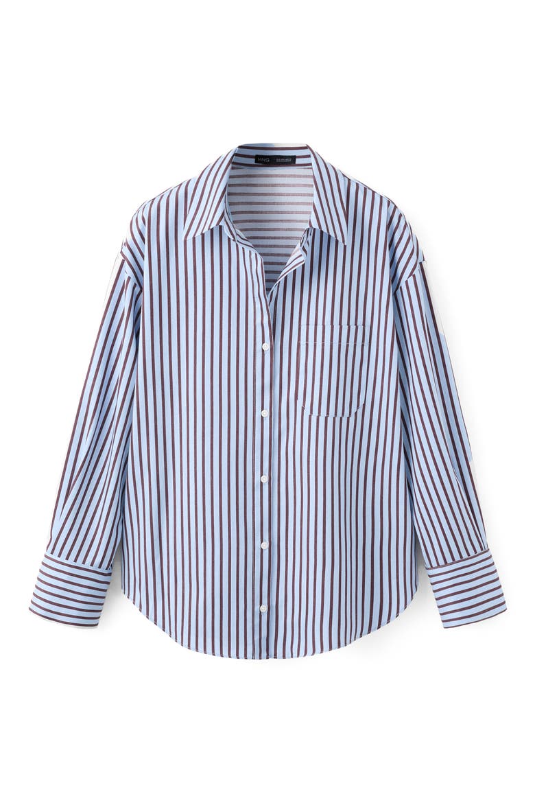 Stripe Cotton Blend Button-Up Shirt, Main, color, SKY BLUE