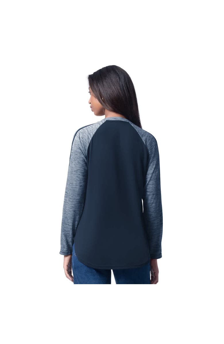 G-III 4HER BY CARL BANKS Women's G-III 4Her by Carl Banks Navy New York Yankees Top Dog Raglan Long Sleeve V-Neck T-Shirt, Alternate, color, Navy