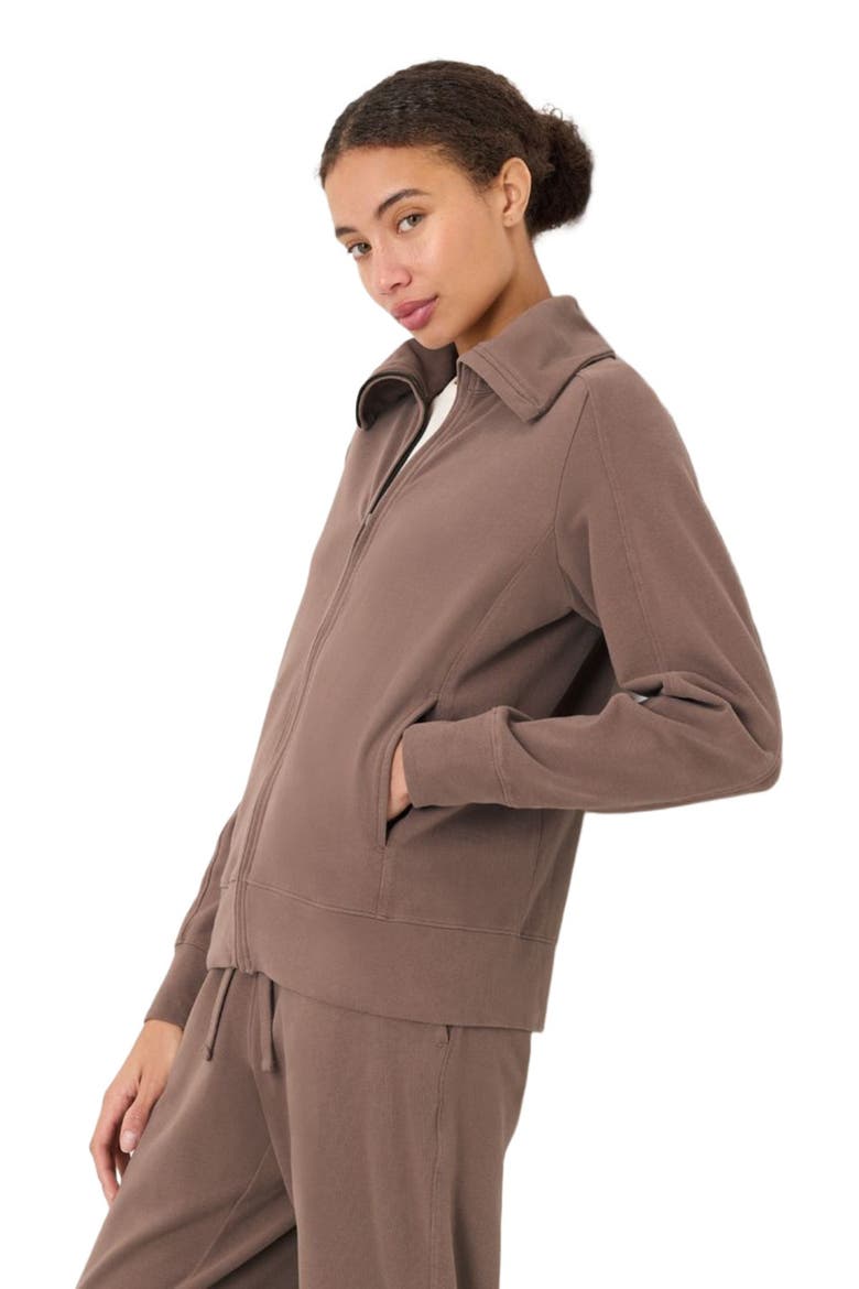 Organic Cotton CloudKnit Zip Jacket, Alternate, color, Deep Taupe