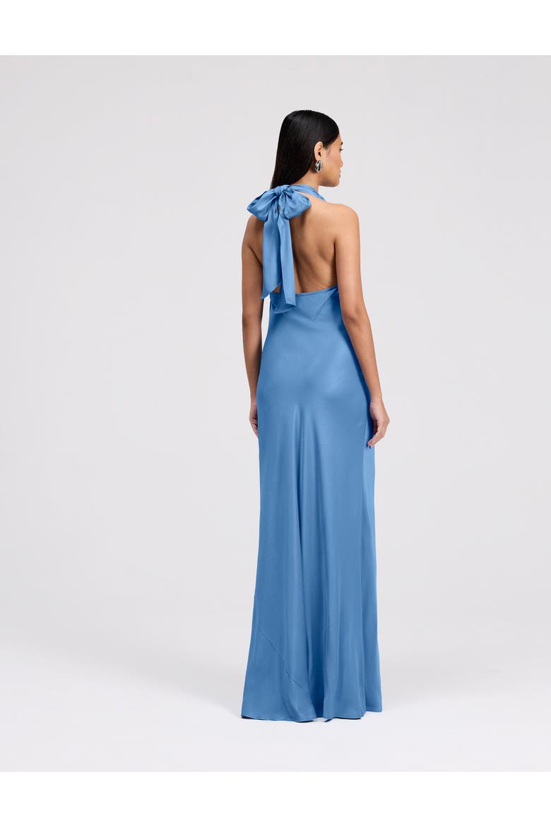 Elara Cowl Front Satin Maxi Dress, Alternate, color, Chambray Blue