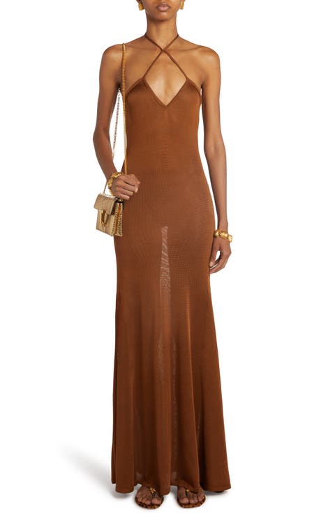 Slinky Jersey Halter Dress