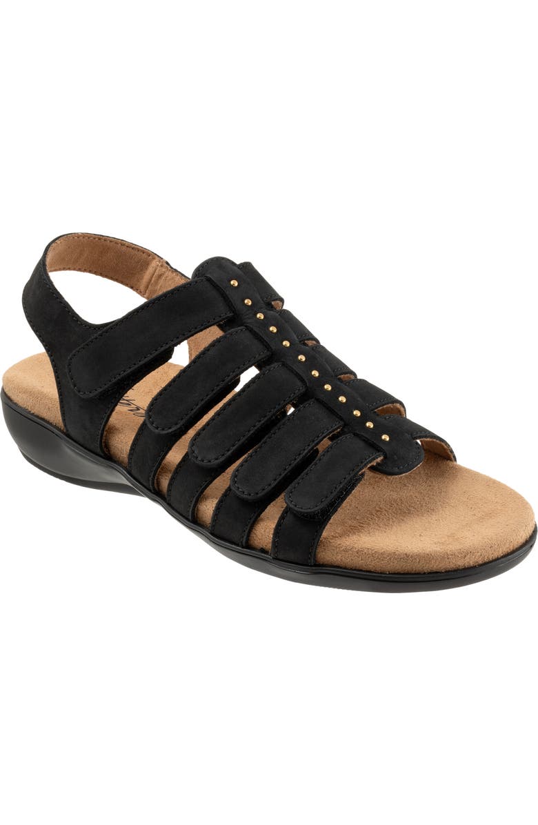 Trotters Riki Studs Slingback Sandal, Main, color, Black Nubuck