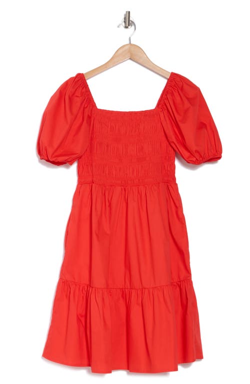 ELIZA J ELIZA J PUFF SLEEVE SMOCKED FIT & FLARE DRESS
