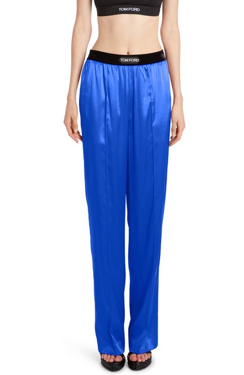 Stretch Silk Satin Pajama Pants