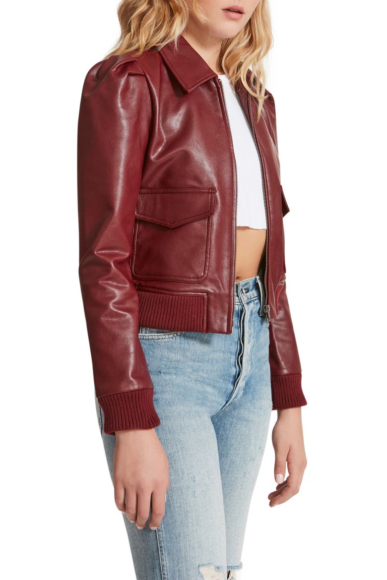 BB Dakota Boss Mode Faux Leather Jacket, Alternate, color, BEET