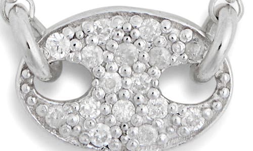 Meshmerise Pavé Diamond Pendant Necklace In Silver