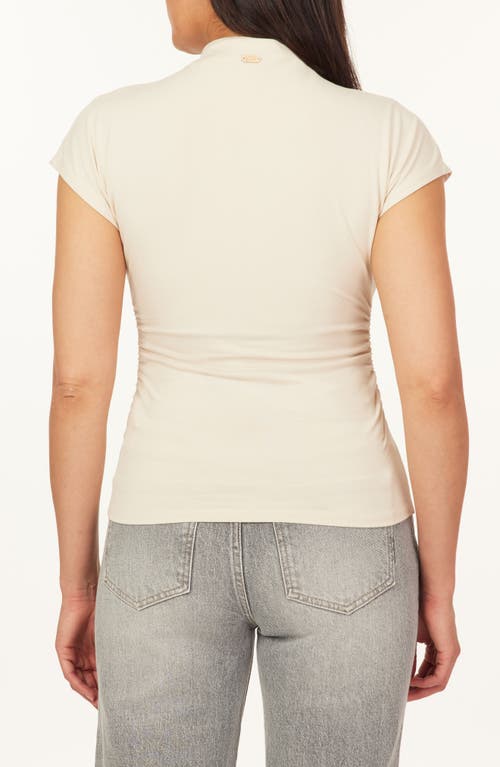 Scotch & Soda Mock Neck Cap Sleeve Top In Gray