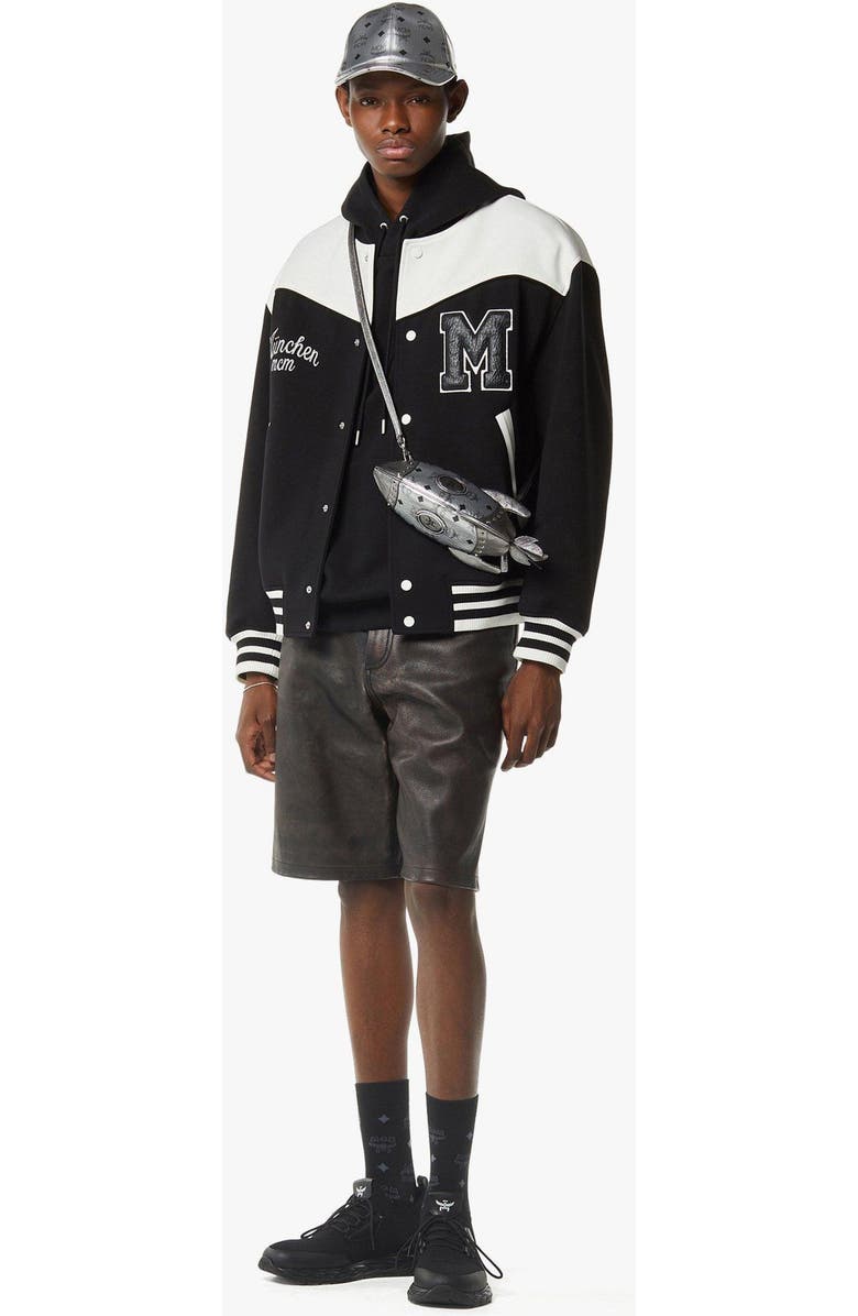 MCM Aren Rocket Crossbody in Visetos, Alternate, color, Silver