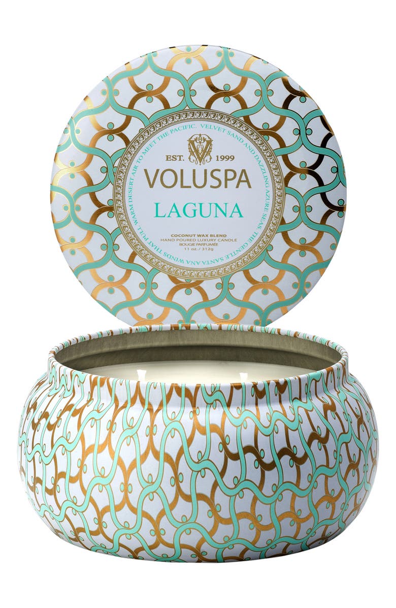 Voluspa Maison Blanc Laguna Maison Metallo Two-Wick Candle, Alternate, color,