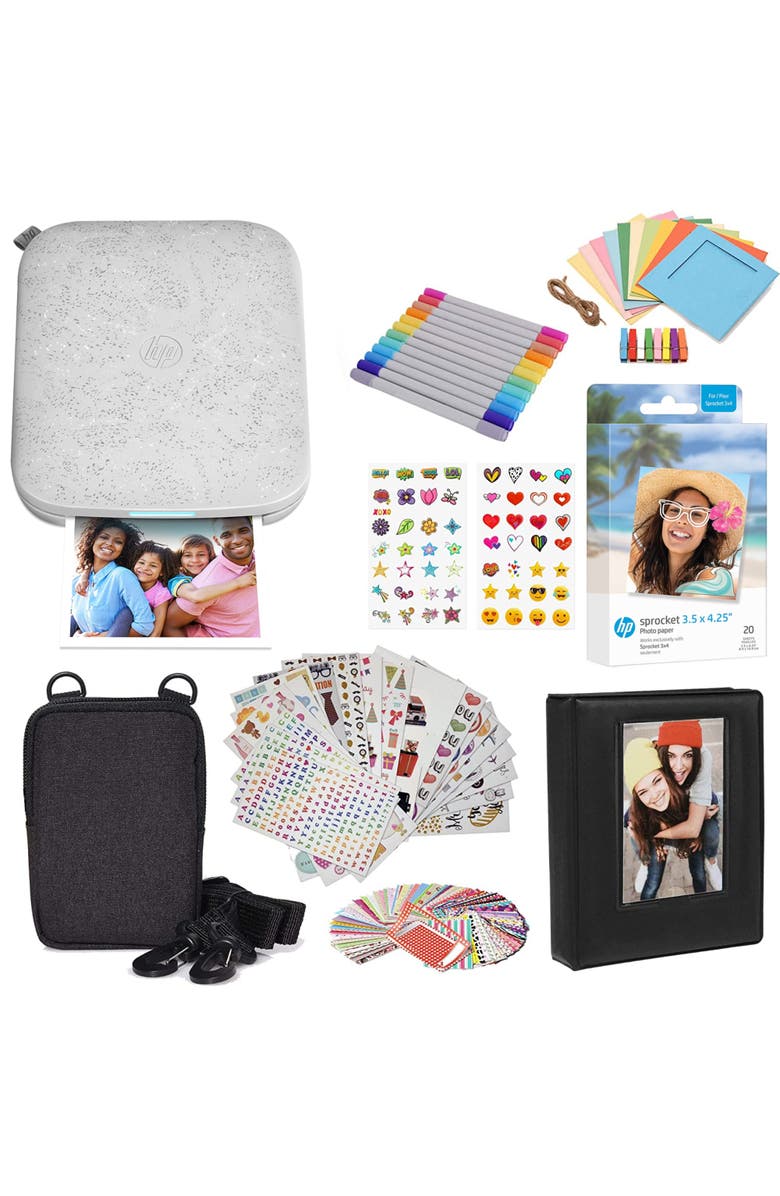 HP Sprocket 3x4 Instant Printer Gift Bundle, Main, color, White