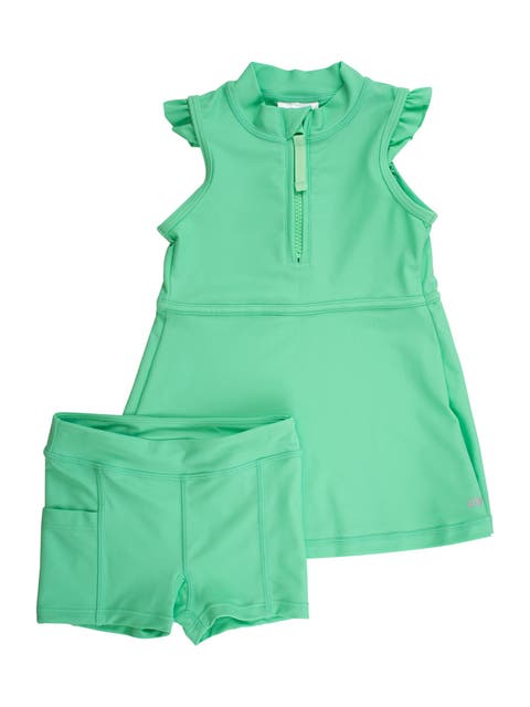 UPF50 Sleeveless Zip Ruffle Sleeve Active Dress