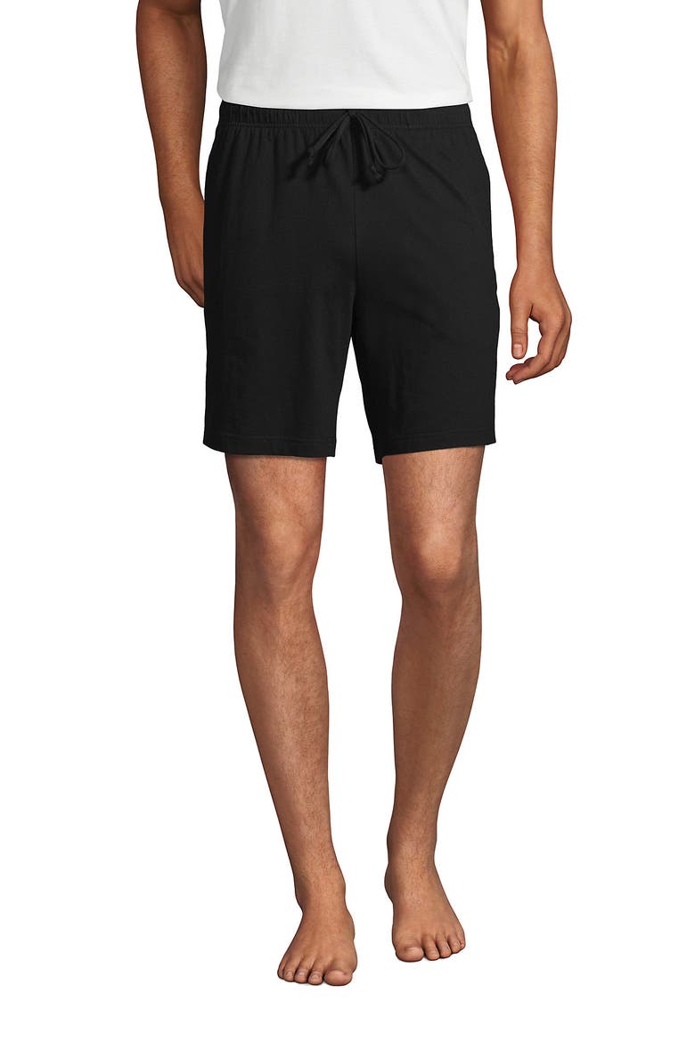 Knit Jersey Pajama Shorts, Alternate, color, Black