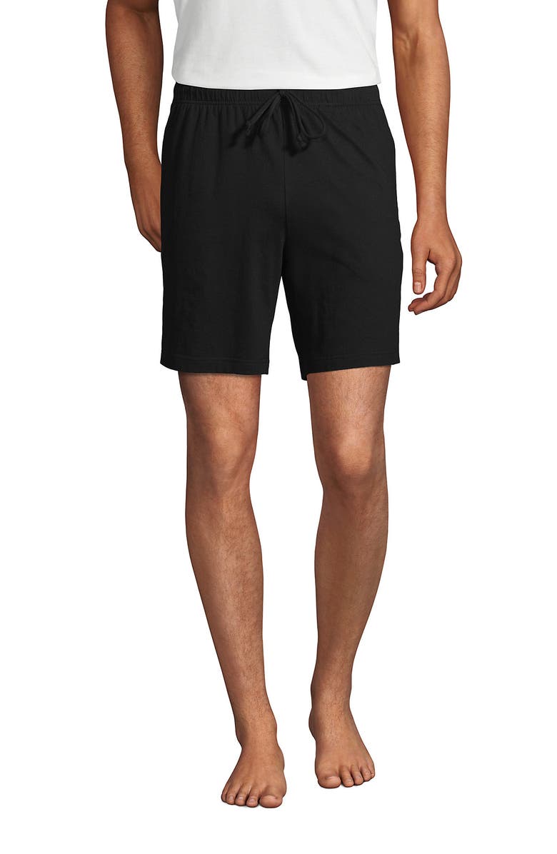 Lands' End Knit Jersey Pajama Shorts, Alternate, color, Black