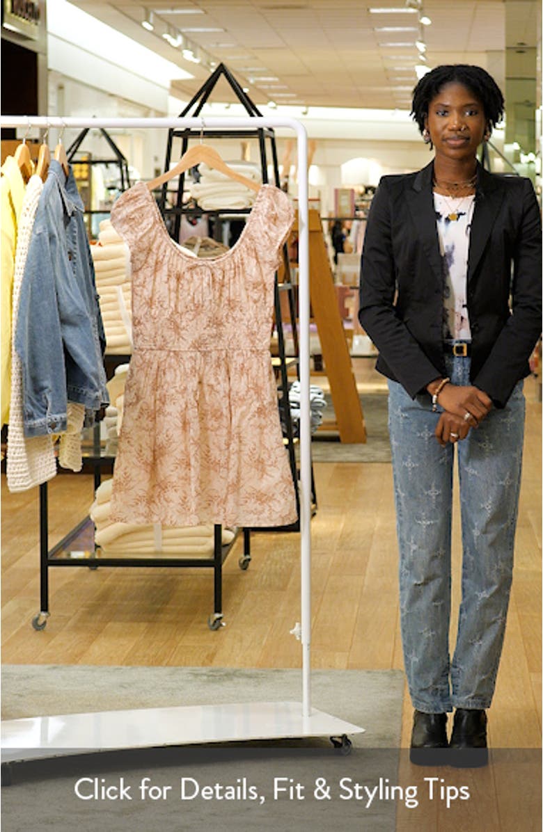 Rosewood Shirred Bodice Cotton Mini Sundress, sales video thumbnail