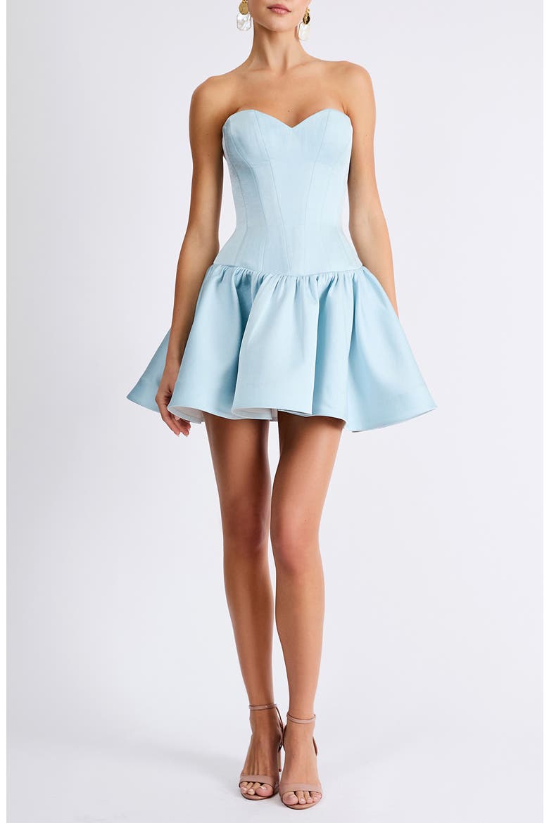Emma Strapless Mini Cocktail Dress, Main, color, BABY BLUE