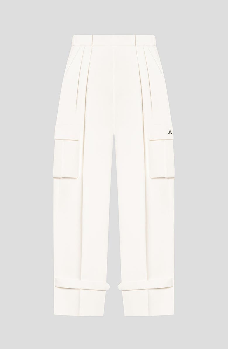Manière De Voir Danielle Tailored Pleated Cargo Trousers, Main, color, Off White