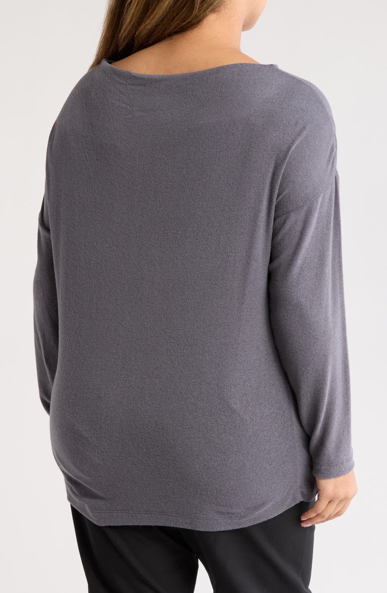 Renee C Brushed Knit Long Sleeve Top, Alternate, color, Charcoal