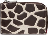 Kate Spade New York Giraffe Print Leather Mini Zip Card Case