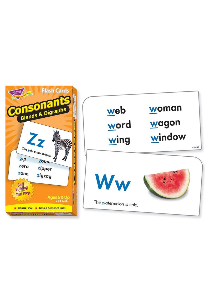 Consonants Flash Cards, Alternate, color, Multicolored