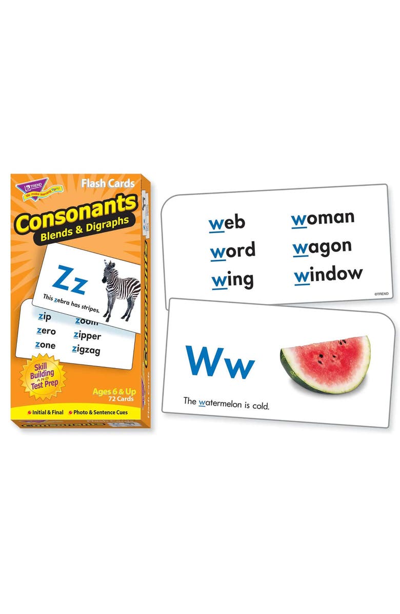 TREND enterprises, Inc. Consonants Flash Cards, Alternate, color, Multicolored