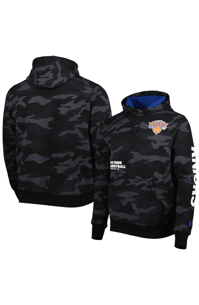 New Era Men's New Era Black/Camo New York Knicks Tonal Pullover Hoodie, Main, color,