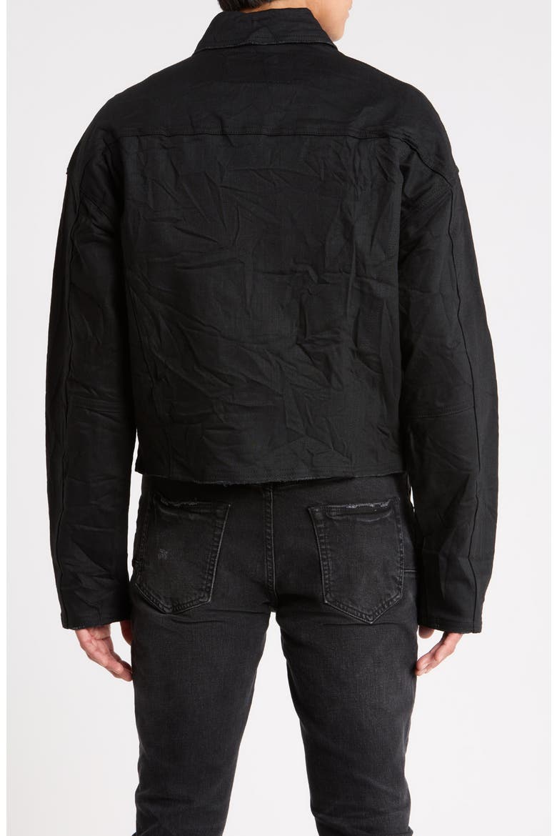 Raw Denim Zip Jacket, Alternate, color, BLACK