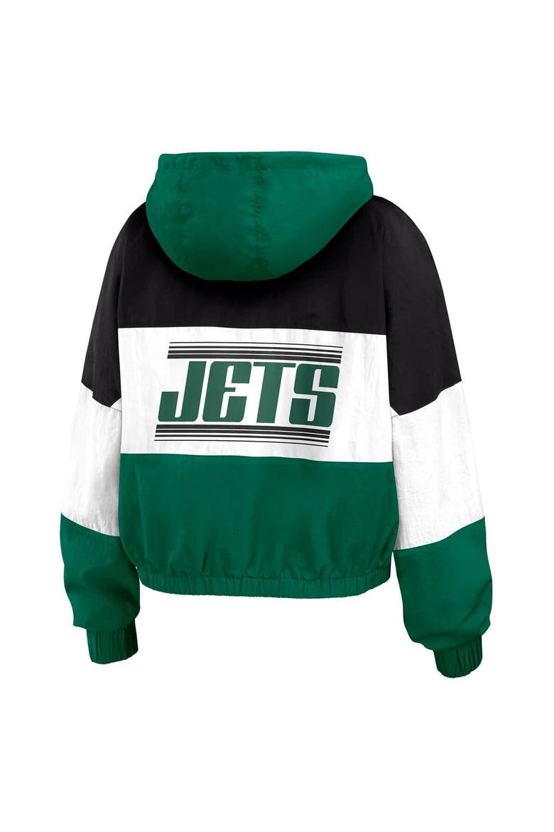 Women's WEAR by Erin Andrews  Green New York Jets Color Block Full-Zip Windbreaker Jacket, Alternate, color, Green