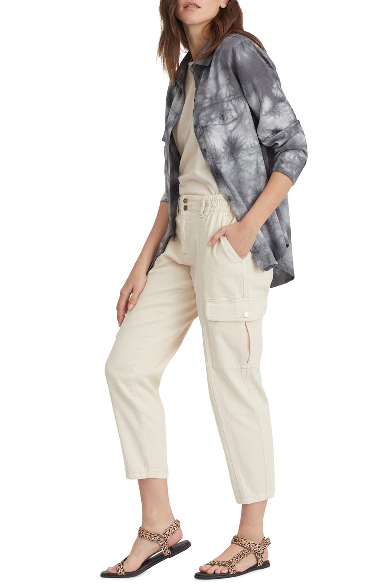 Boyfriend Button-Up Shirt, Alternate, color, BLACK AND WHITE TIE DYE