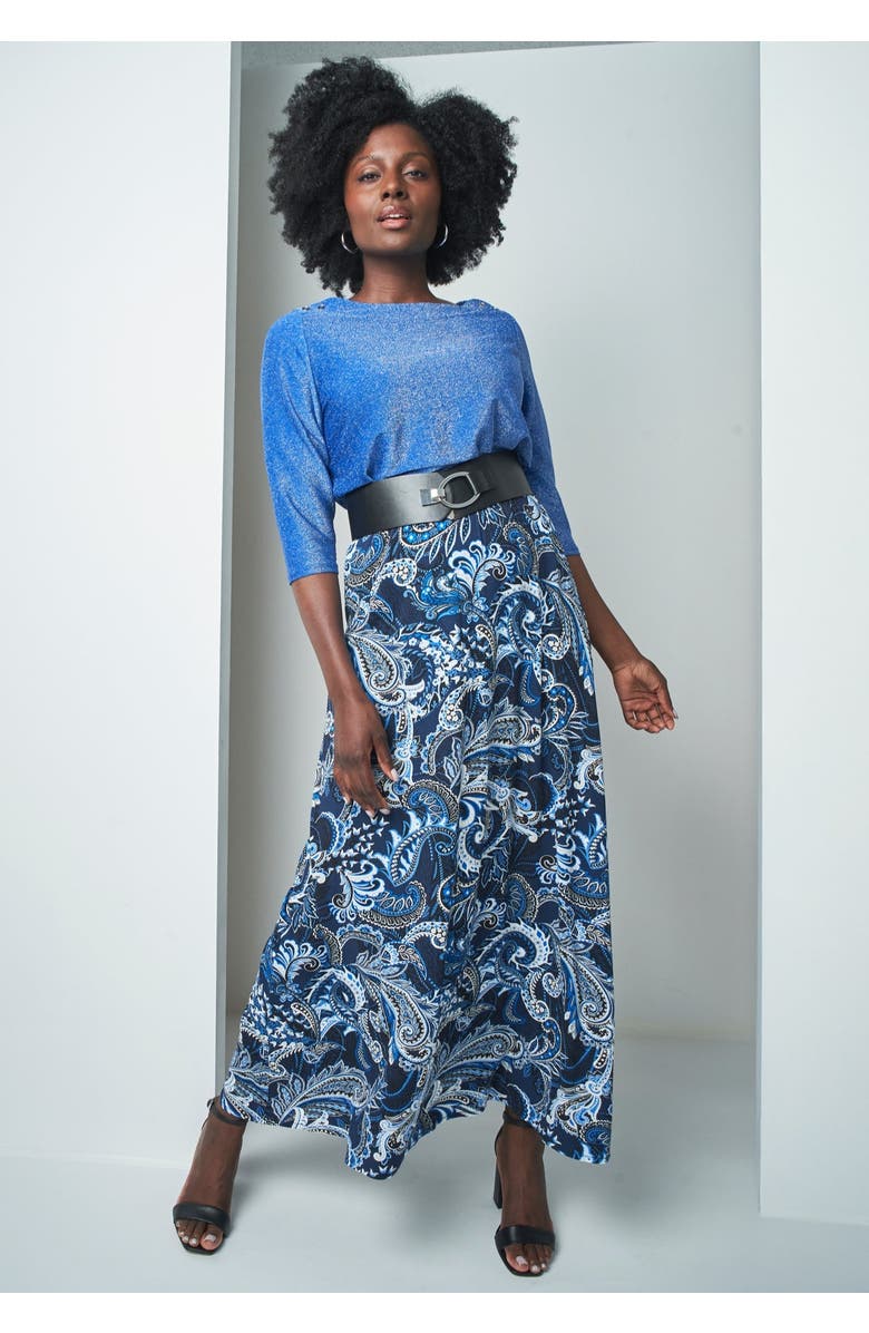 Jessica London Shimmer Tee, Alternate, color, Black Shimmer