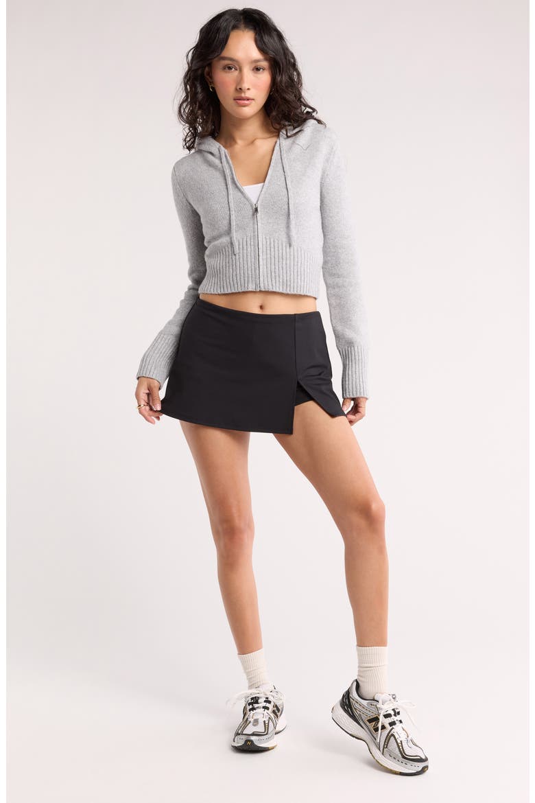 Front Zip Hooded Sweater, Alternate, color, GREY HEATHER