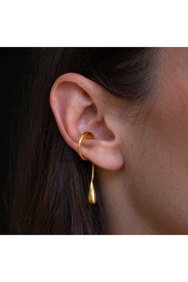 Sculptural Gold Drop Ear Cuff, Alternate, color, Gold