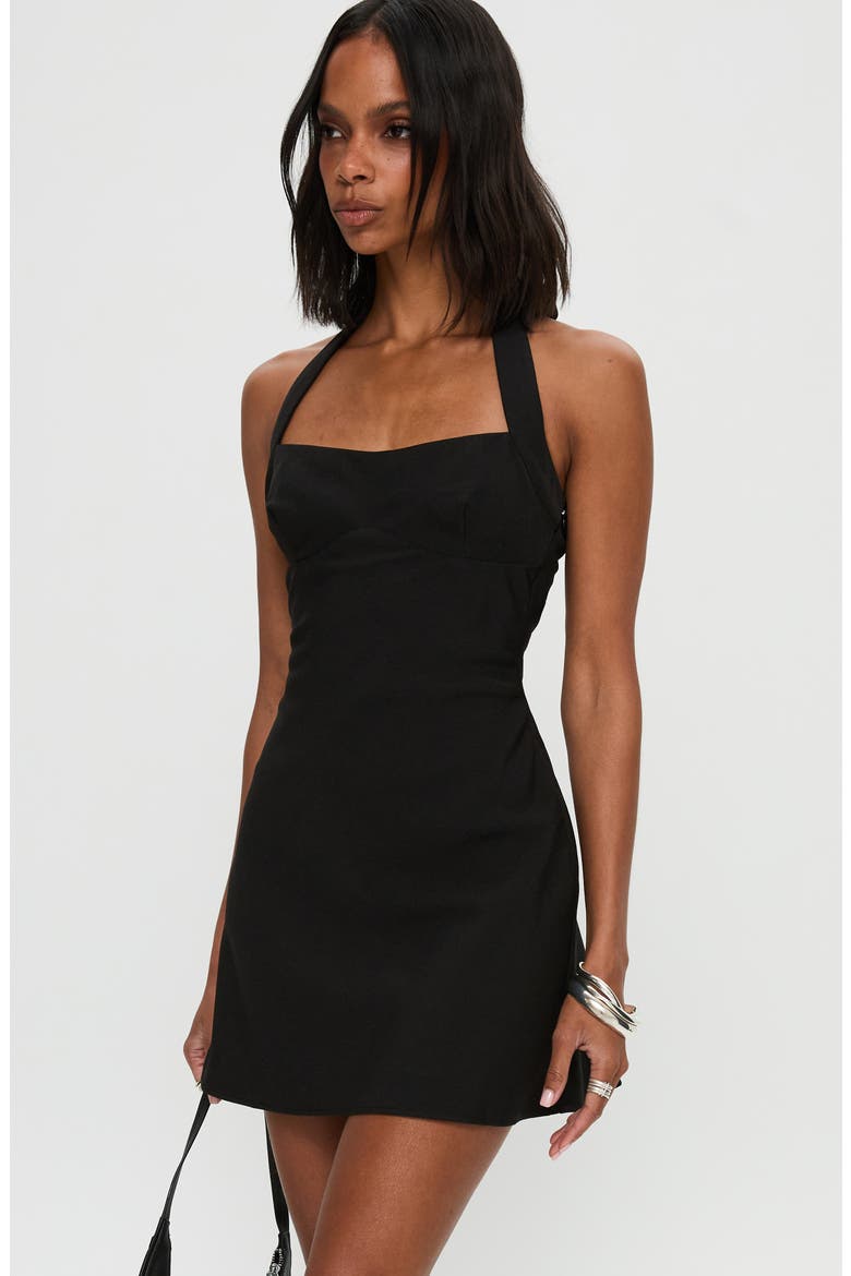 Cabaret Halter Minidress, Alternate, color, BLACK