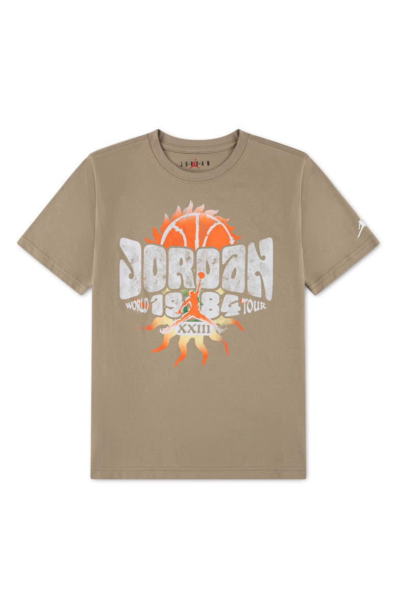 Jordan Kids' MJ 1984 World Tour XXIII Graphic T-Shirt, Main, color, Khaki