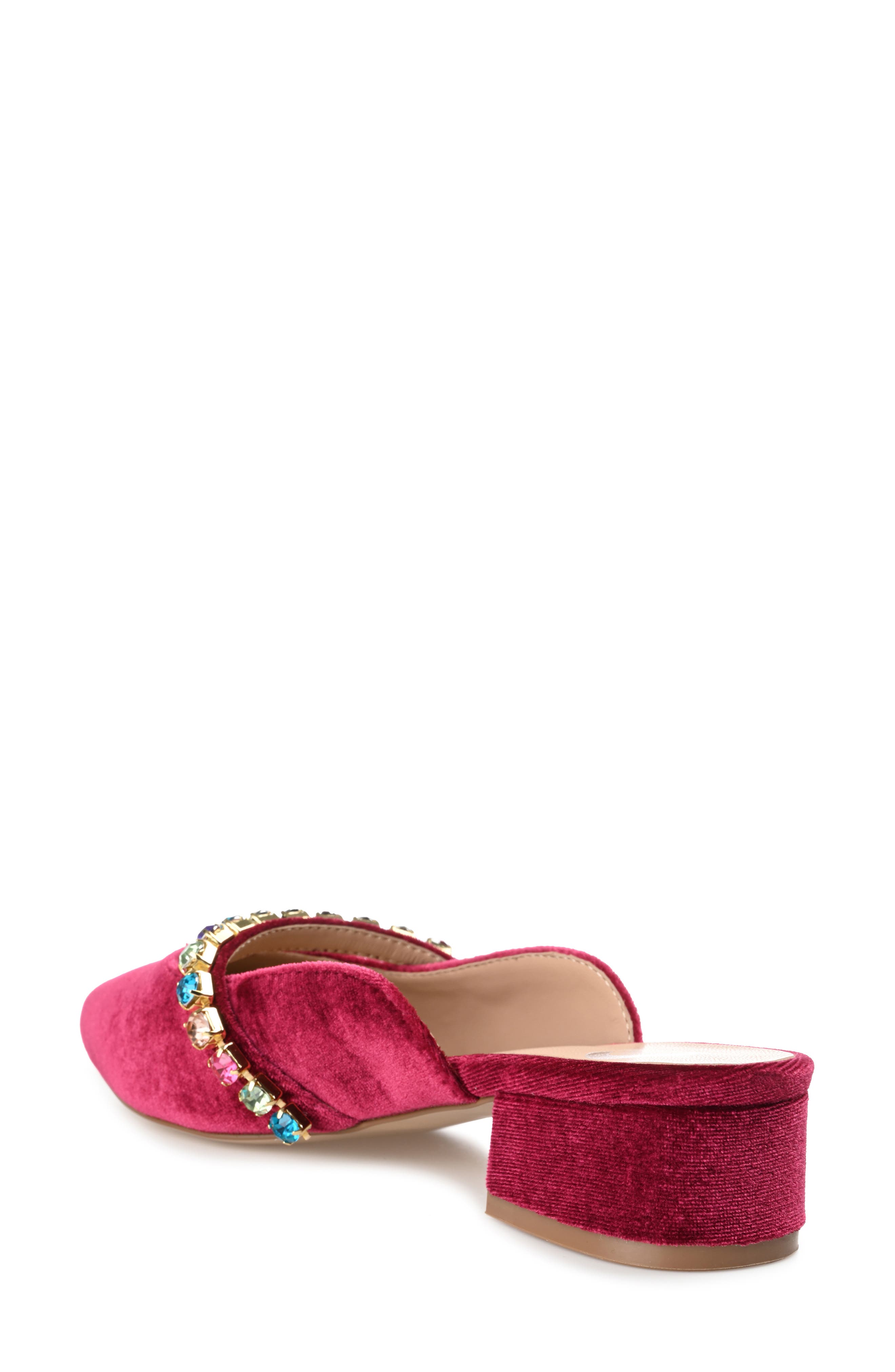 Jewel Embellished Pointed Toe Mule, Alternate, color, BERRY
