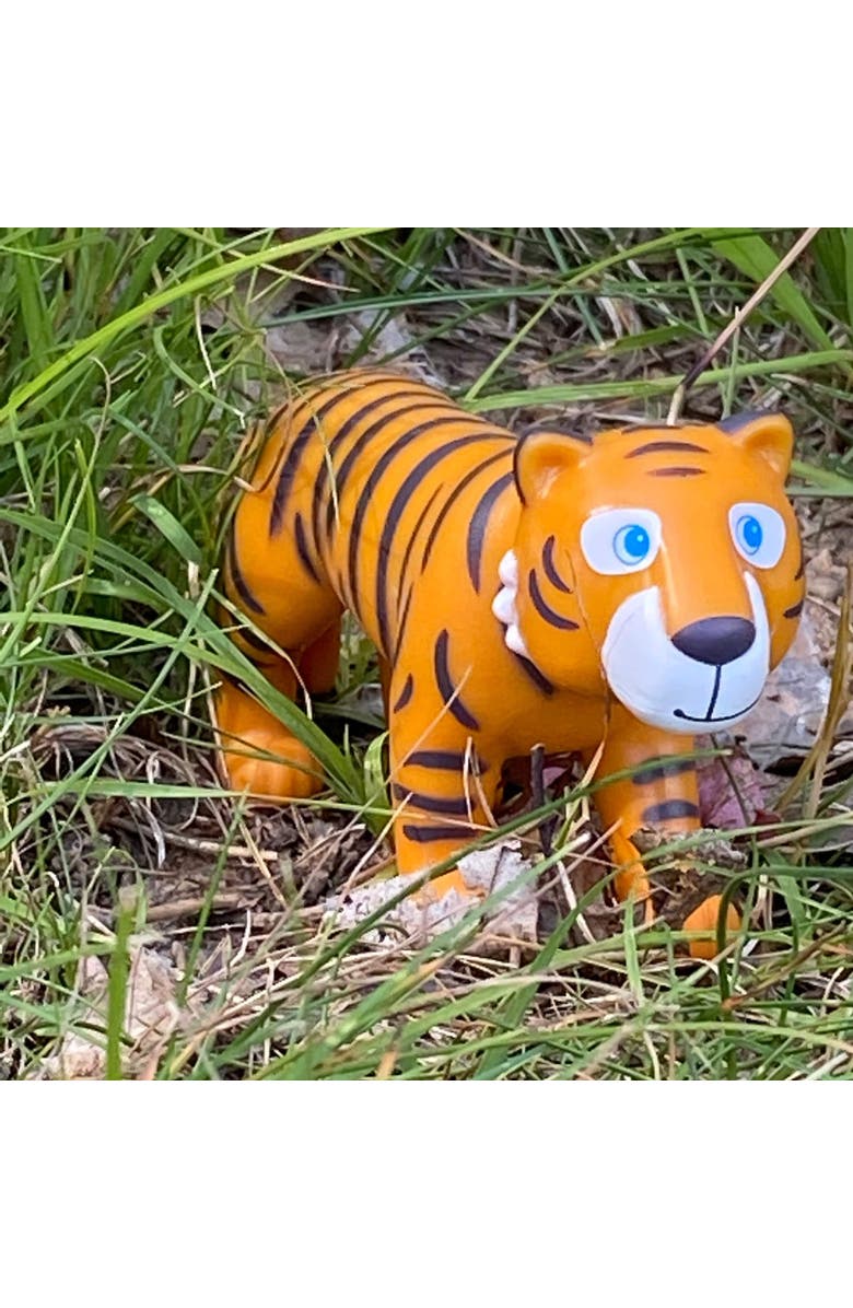 HABA Little Friends Tiger - 4" Chunky Plastic Zoo Animal Toy Figure, Alternate, color, Orange Multi