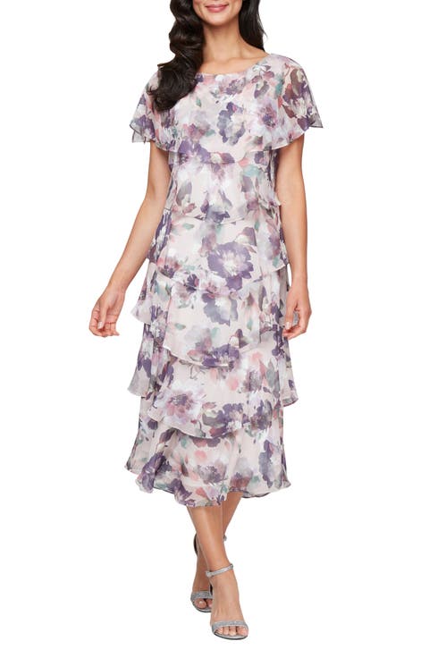 Tiered Floral Midi Dress
